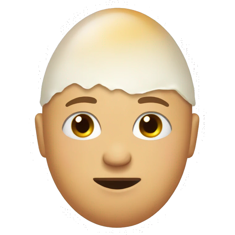 Boiled egg with short hair emoji