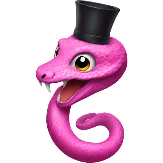 Pink snake with a black crown emoji