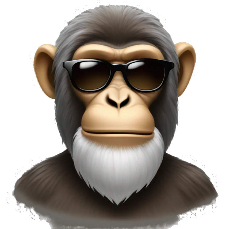 Monkey with sunglasses AND beard emoji
