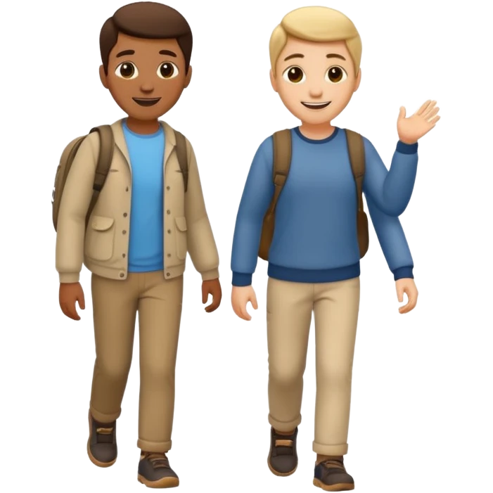 iOS emoji style. 2 friends walking and talking emoji