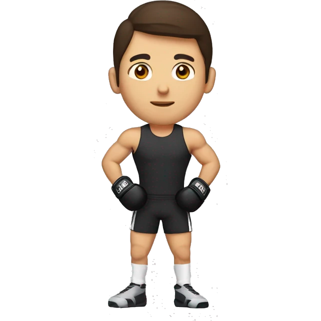 une coach sportive brune, mma avec une queue de cheval, énervé emoji