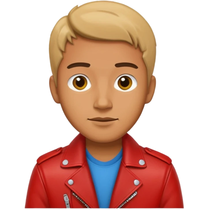Motorbiker man with red leather jacket emoji