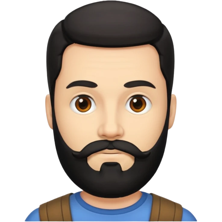 Hombre blanco con barba negra emoji