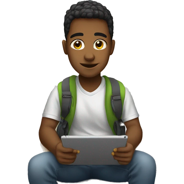 Student studying on iPad  emoji
