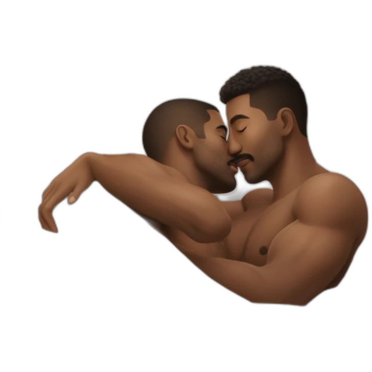 Sexy-men-kissing-in-the-bed emoji