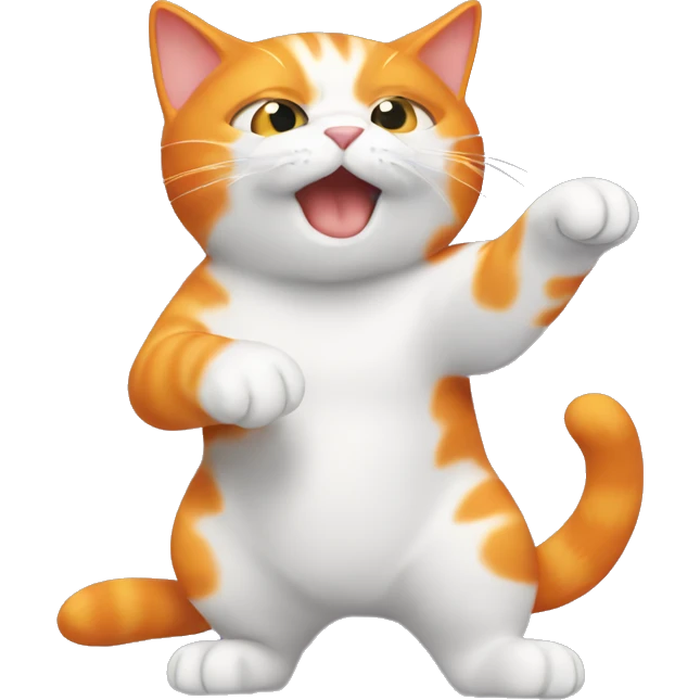 Orange cat flipping off emoji