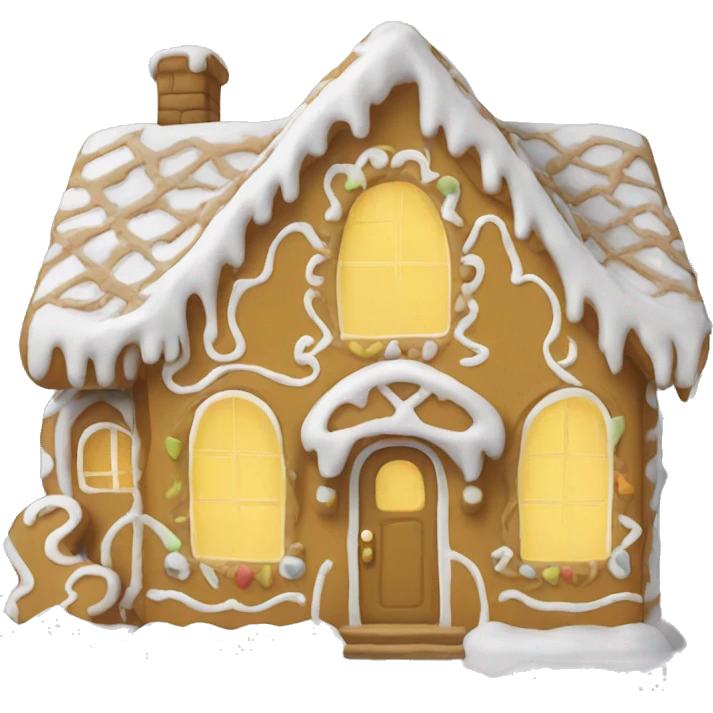 Cosy yellow gingerbread house  emoji