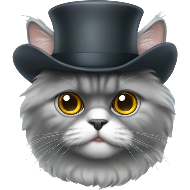 Gray Persian cat wearing monocle  emoji