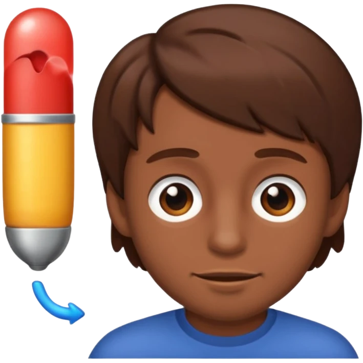 A guy with brown hair and a dick emoji