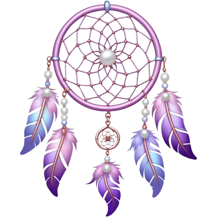 Iridescent Pastel white-pink-Violet-purple lavender dreamcatcher, white bead pearls, silver accents, rose metal  emoji