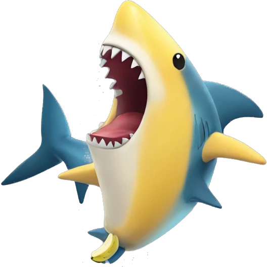 Shark eating banana emoji