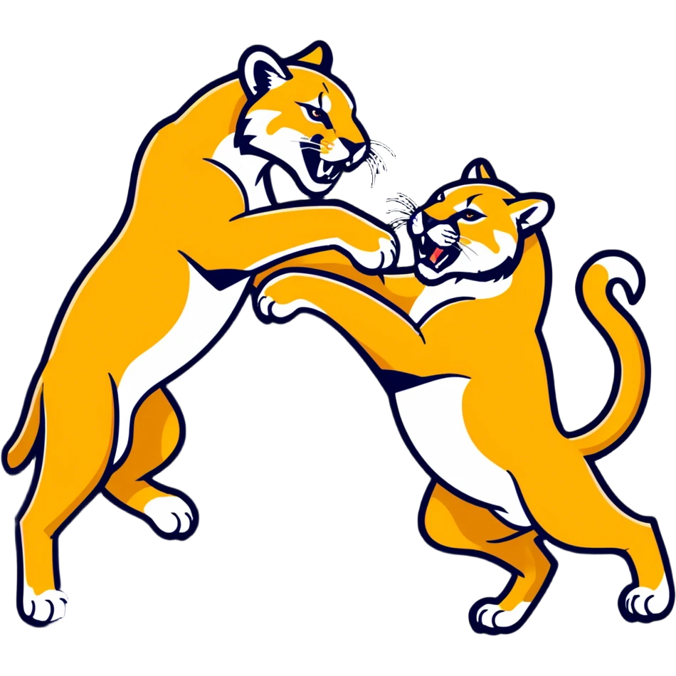 Mountain lion fighting mountain lion emoji