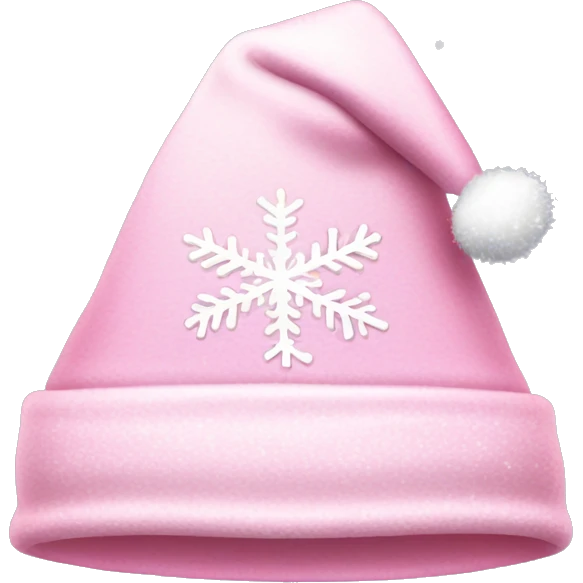 Light pink Santa hat with sparkly snowflakes  emoji