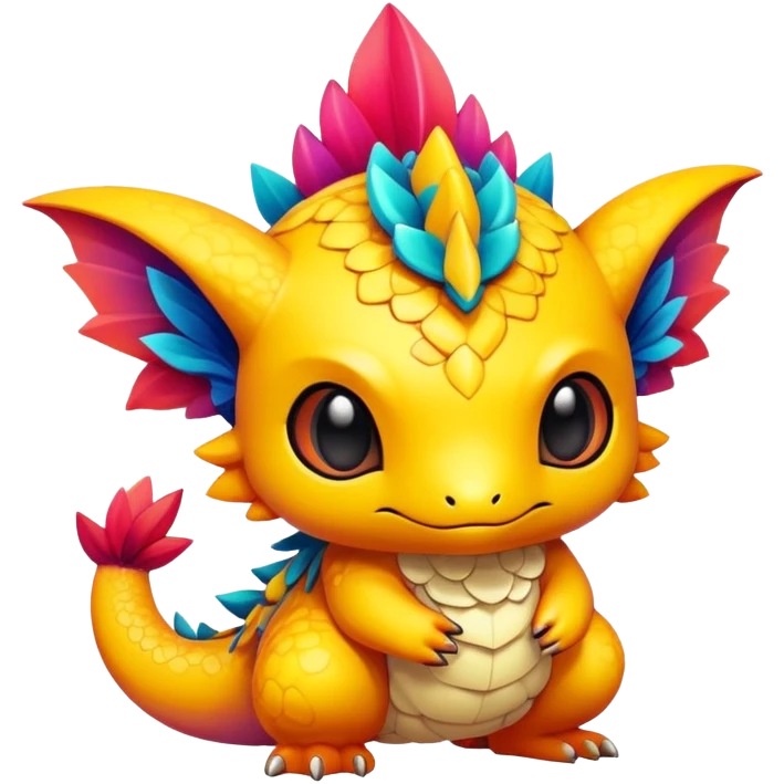 Exotic colorful chibi Fakémon-creature emoji