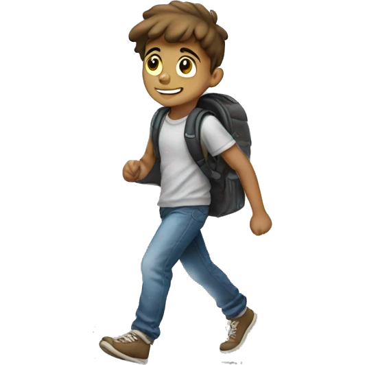 Boy walking on a cloud emoji