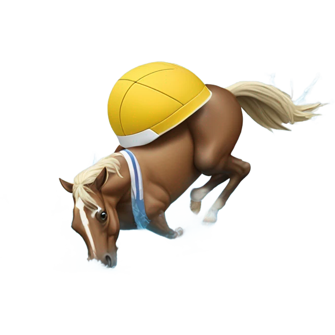 One legged horse playing water polo emoji