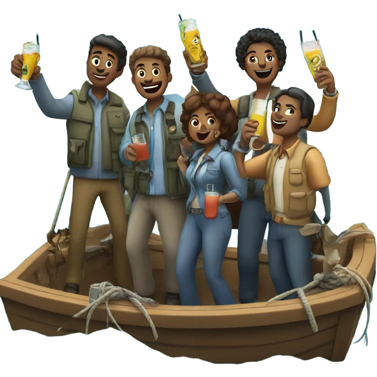 Fishing doing cheers emoji
