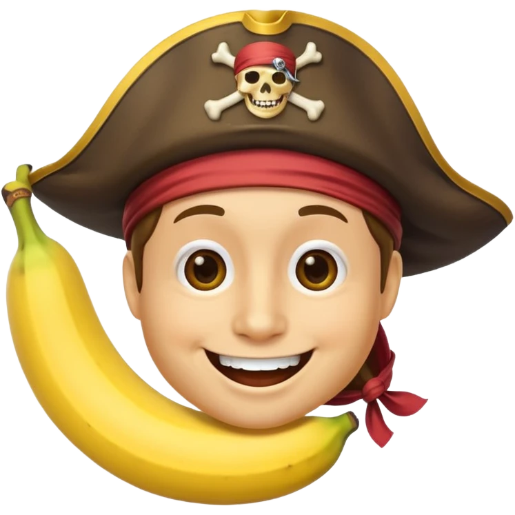  banana as a person with pirate hat  emoji