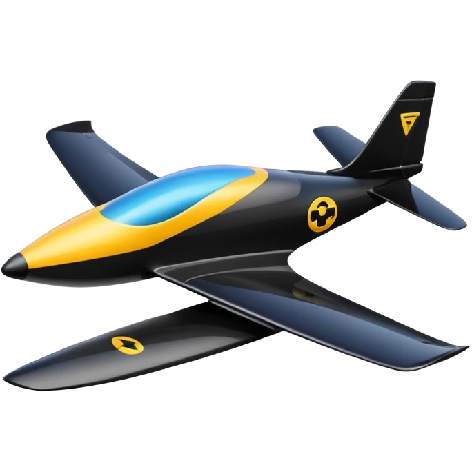 Emoji of a black rc plane emoji