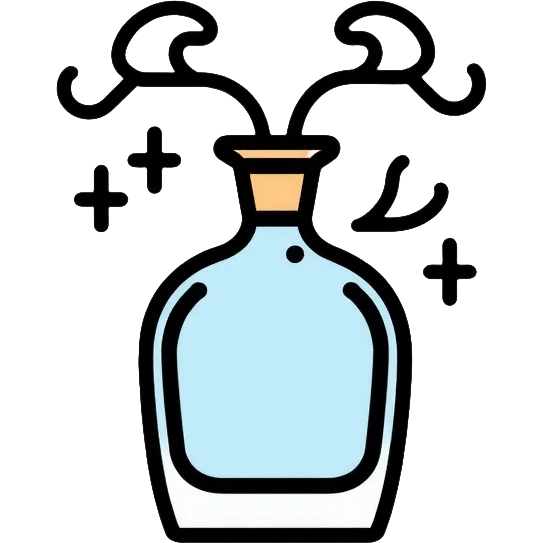 fragrance or perfume with aroma waves emoji