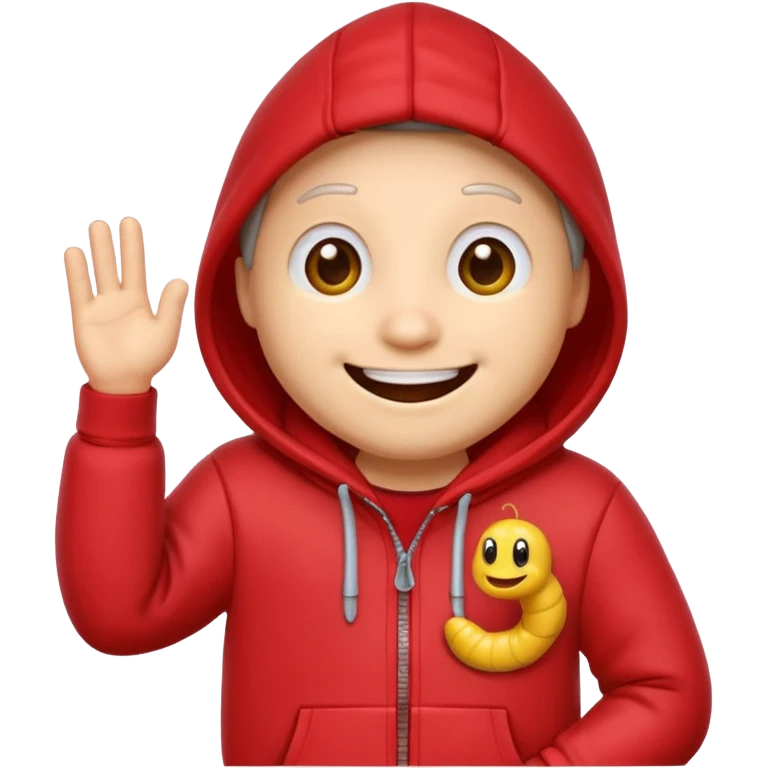 worm in a red hoodie emoji