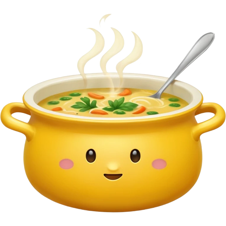 yellow pot with soup emoji