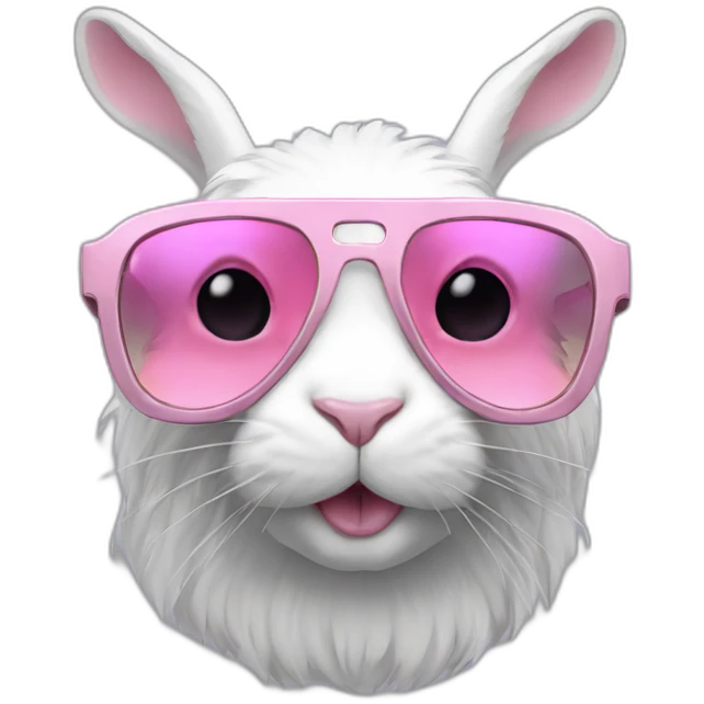 pale pink rage rabbit cyberpunk sunglasses emoji