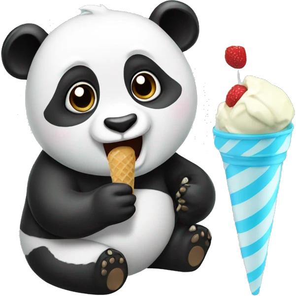 Panda eating ice cream emoji