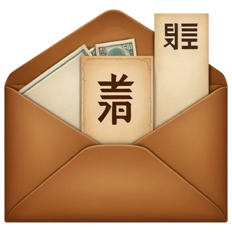 traditional brown salary envelope with Korean text '월급' emoji