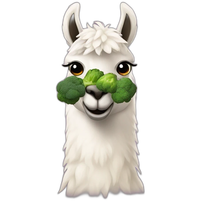 Llama y brócoli  emoji