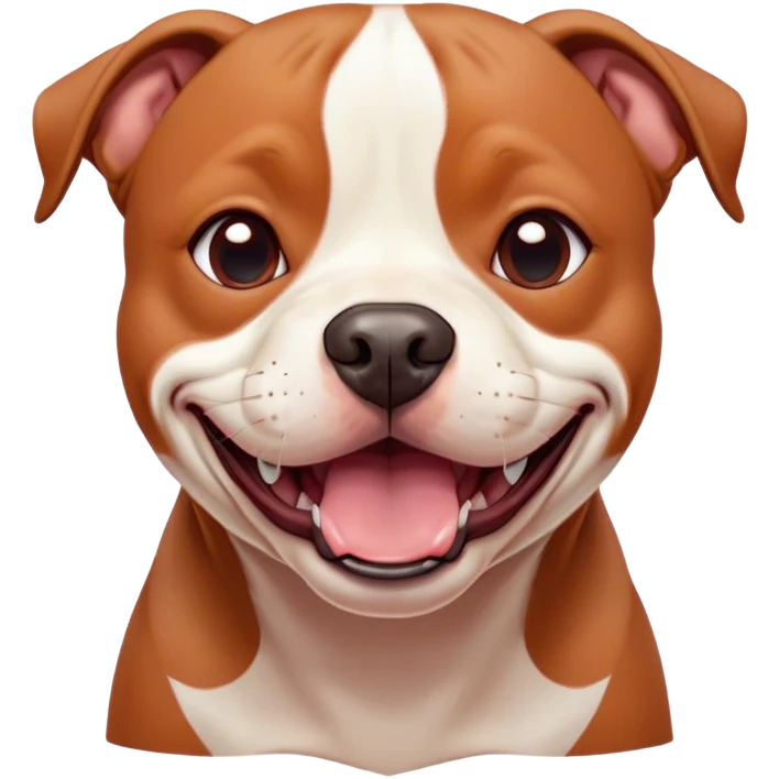Cinematic Comical Red/Fawn Staffordshire Bull Terrier Portrait Emoji, Head tilted dramatically with an exaggeratedly amused expression, featuring a striking red/fawn Fur with bold white accents, wide, expressive dark eyes filled with playful disbelief, Simplified yet hilariously expressive features, highly detailed, glowing with a slightly sassy glow, high shine, dramatic yet playful, stylized with an air of cheeky mischief, bright and endearing, soft glowing outline, capturing the essence of a spirited and over-the-top guardian, so meme-worthy it feels like it could side-eye its way into internet fame instantly! emoji