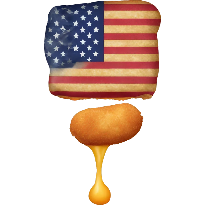 inverted american flag and eaten chicken nugget emoji