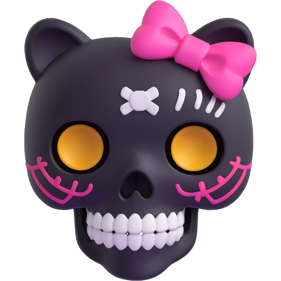 Hello Kitty skull emoji