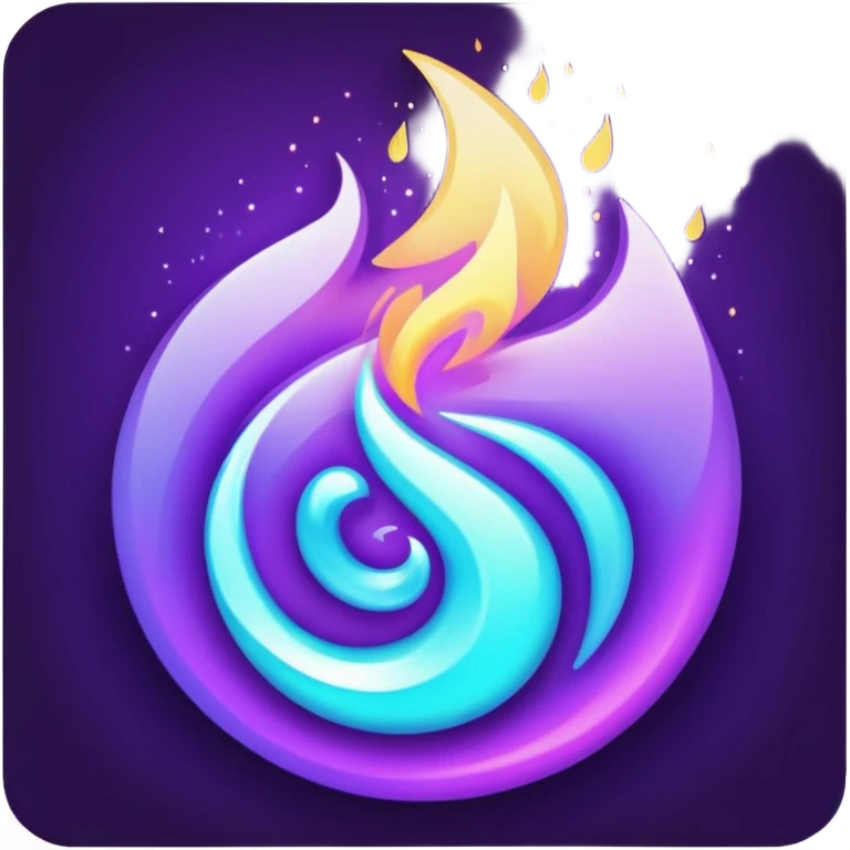 glitter purple and cian fire emoji