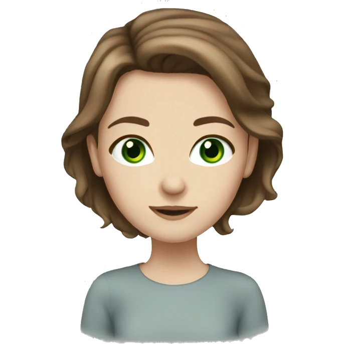white girl blue green eyes brown hair  emoji