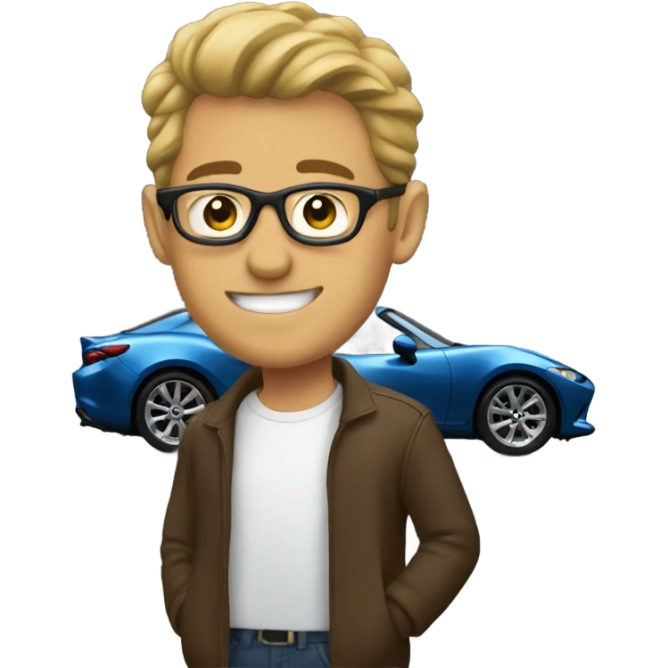 cool guy with mazda emoji