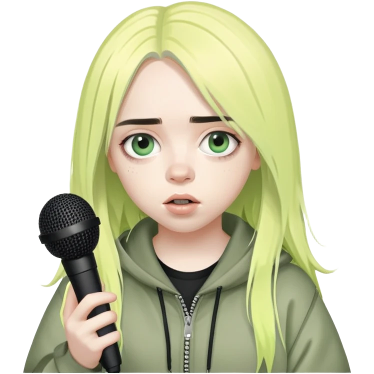 billie eilish holding mic  emoji