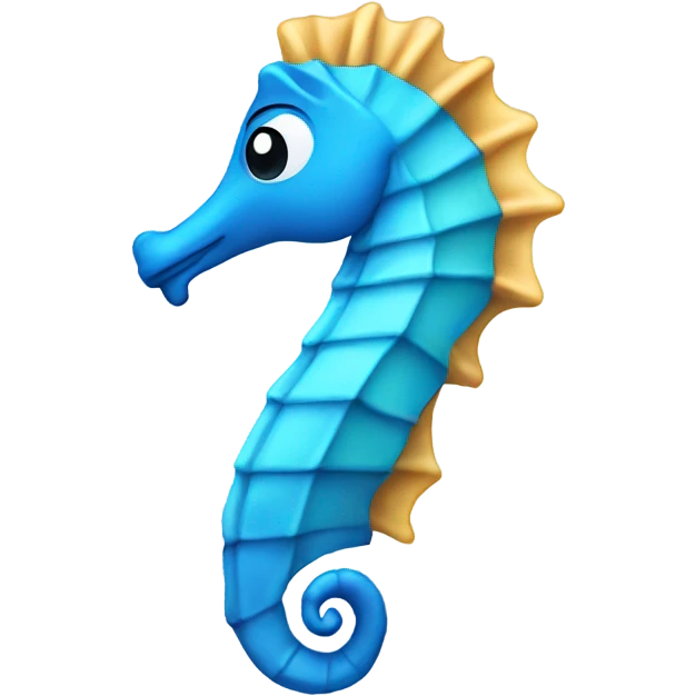 Blue seahorse side profile emoji