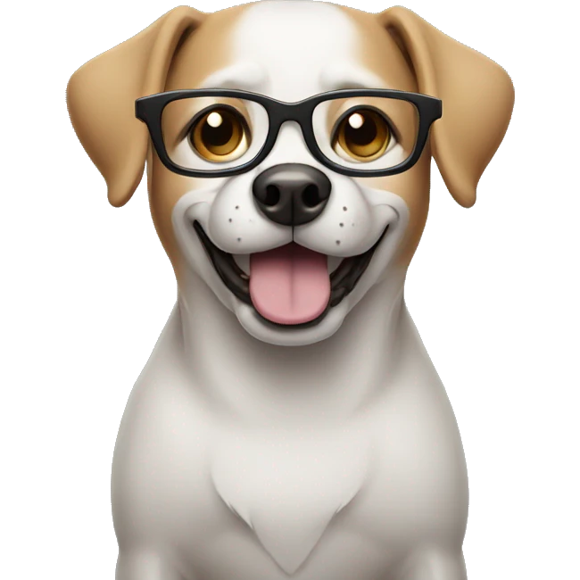 Dog with glasses emoji