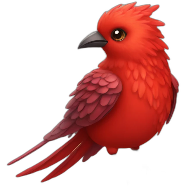 Red Fantasy bird emoji