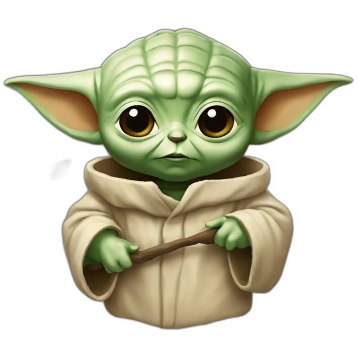 Bébé Yoda qui mange un tocos emoji