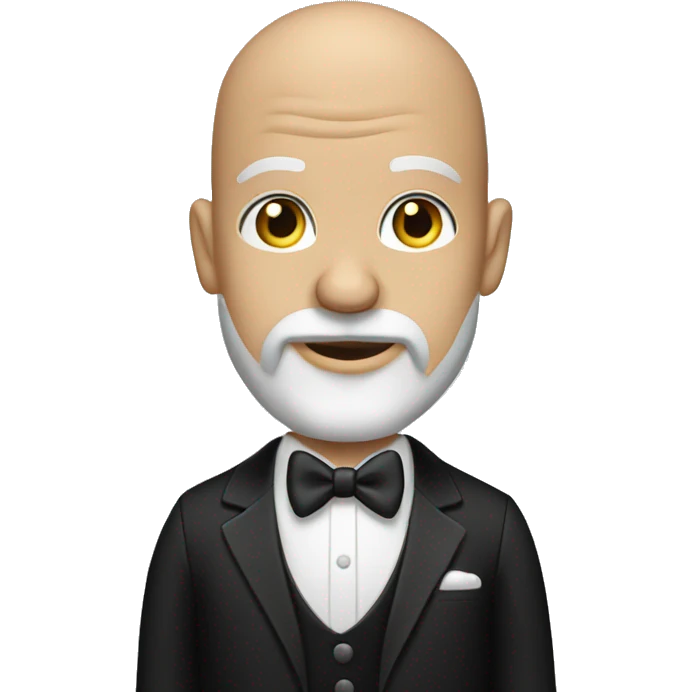Bald man with beard in tux  emoji