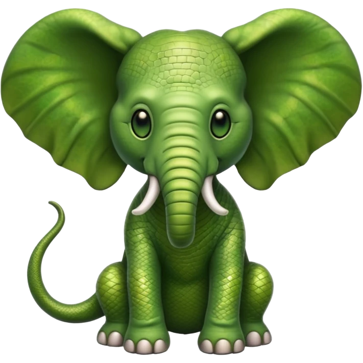 Alien elephant] full body green with snake skin  emoji