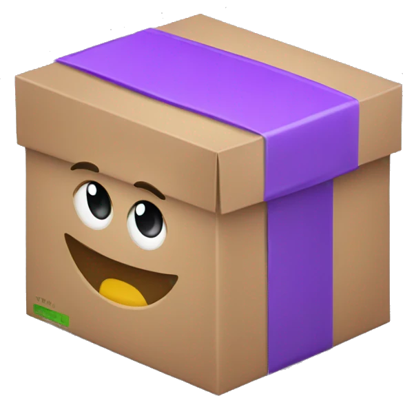delivery with purple box emoji