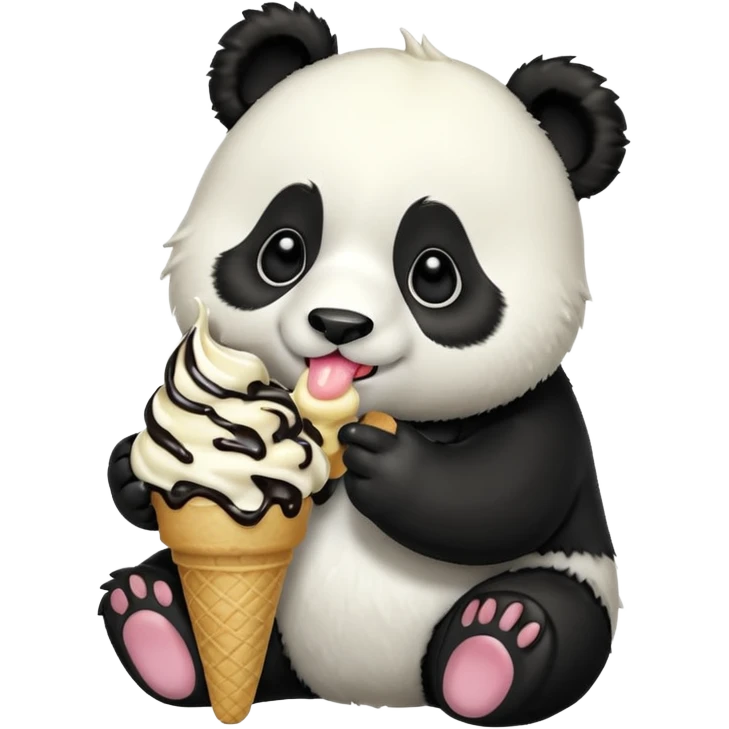 Panda eating ice cream emoji