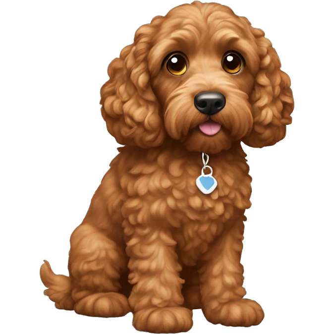 brownish orange cockapoo dog with white feet emoji
