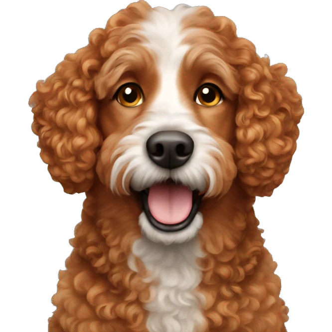 Ginger curly haired dog emoji