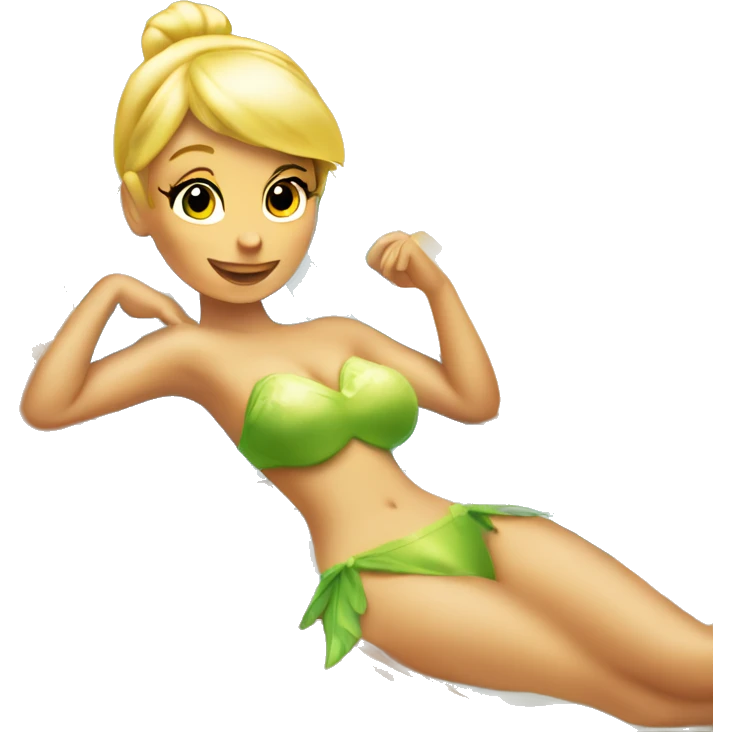tinker bell tanning at the beach  emoji