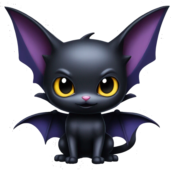 Cool Cute Edgy Dark Black Batty Chibi Noibat-Cat-Pokémon-Fakémon-hybrid emoji