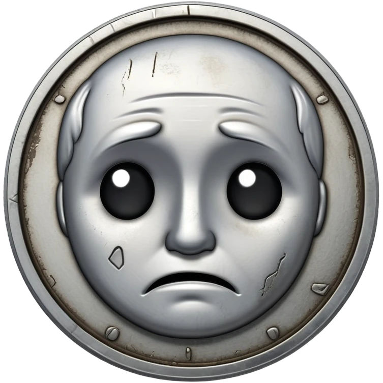 25 cent silver sad face art emoji